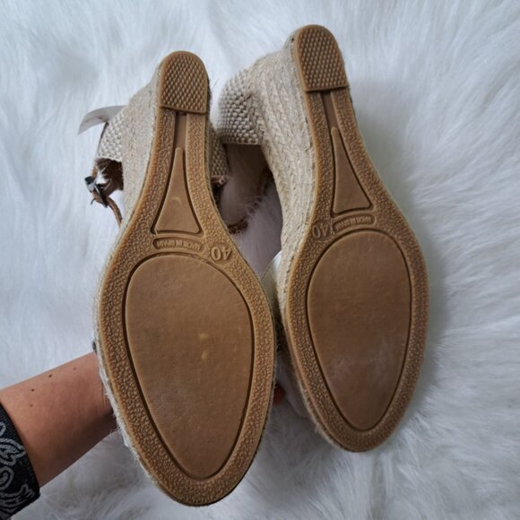 Barbour NEW Espadrille Wedge Sandals Size 7 Made In Spain - Picture 5 of 10